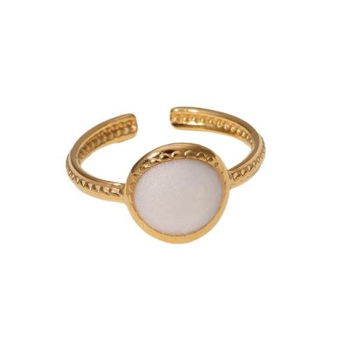 Emaille roestvrij staal vinger ring, 304 roestvrij staal, gold plated, mode sieraden & voor vrouw & glazuur, meer kleuren voor de keuze, Verkocht door PC