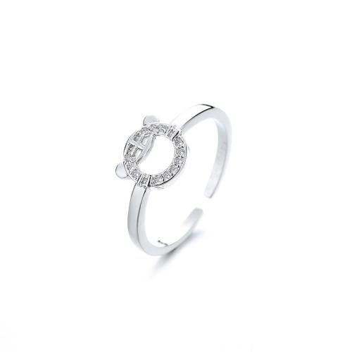 Cúbicos Circonia Micro Pave anillo de latón, metal, chapado, micro arcilla de zirconia cúbica & para mujer, más colores para la opción, Vendido por UD