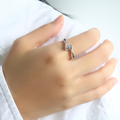 Brass Finger Ring Heart plated for woman platinum color Sold By PC