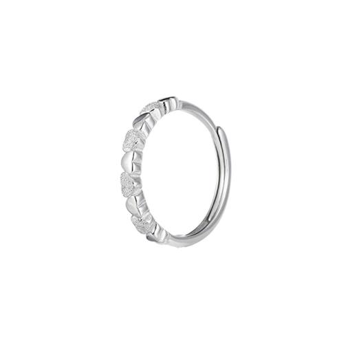 Brass Finger Ring Heart plated for woman platinum color Sold By PC