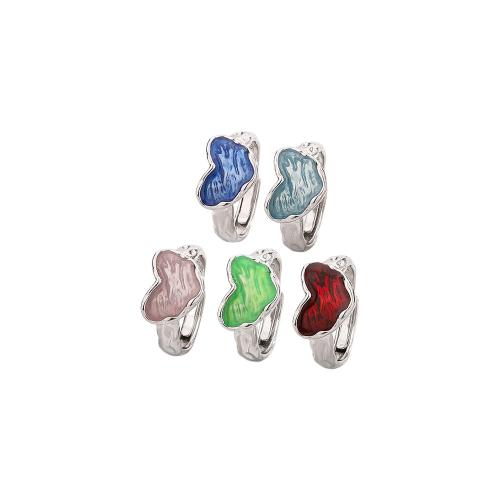 Brass Finger Ring Heart plated for woman & enamel Sold By PC