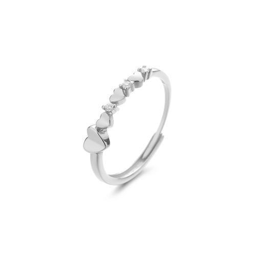 Cubi Circonia Micro Pave anello in ottone, Cuore, placcato, Micro spianare cubic zirconia & per la donna, nessuno, Venduto da PC