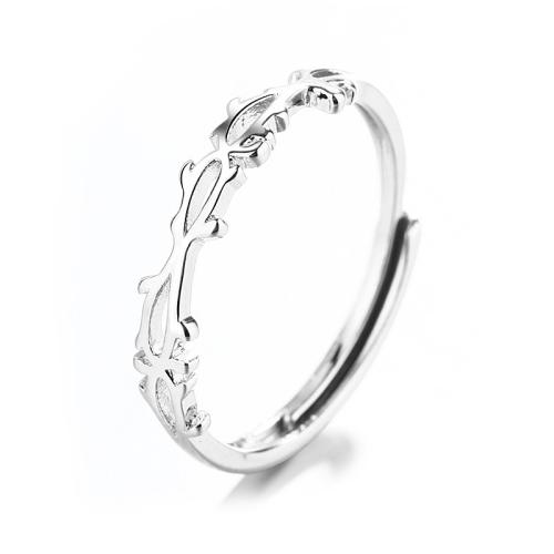 Mässing Finger Ring, plated, för kvinna, platina färg, Säljs av PC