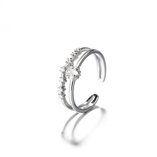 Cúbicos Circonia Micro Pave anillo de latón, metal, chapado, micro arcilla de zirconia cúbica & para mujer, más colores para la opción, Vendido por UD