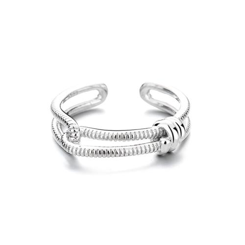 Mässing Finger Ring, plated, för kvinna, platina färg, Säljs av PC