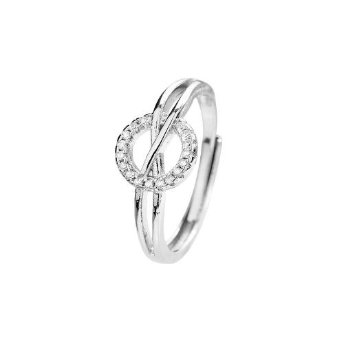 Kubieke Circonia Micro Pave Brass Ring, Messing, plated, micro pave zirconia & voor vrouw, platina kleur, Verkocht door PC