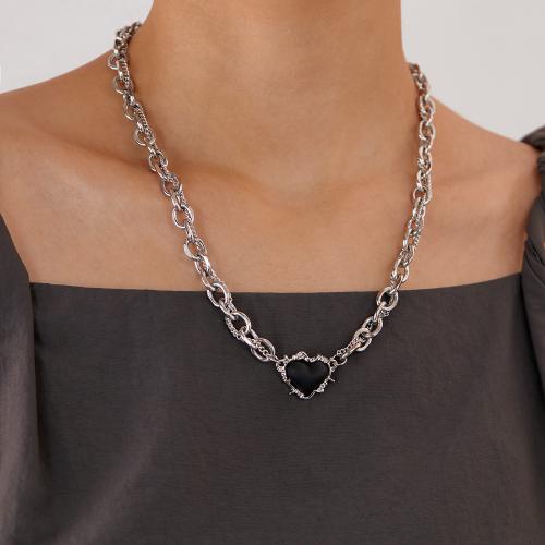 Collier de bijoux en acier inoxydable, Acier inoxydable 304, avec résine, Placage, pour femme, Longueur 41-50 cm, Vendu par PC