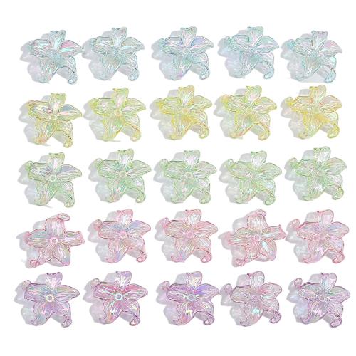 Plated Acrylic Beads Flower DIY Sold By Bag