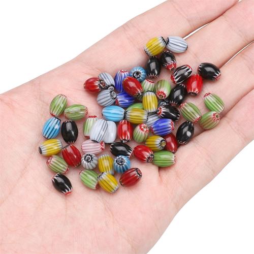 Handgemaakte Lampwork Beads, DIY, meer kleuren voor de keuze, 6x9mm, Gat:Ca 1mm, 10pC's/Bag, Verkocht door Bag