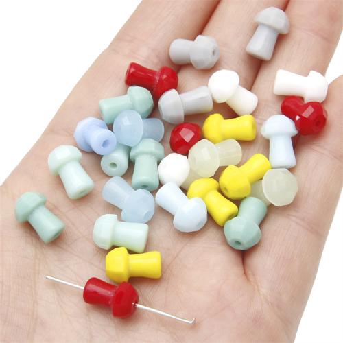 Abalorios de Cristal, Vidrio, champiñon, Bricolaje, más colores para la opción, 8x12mm, agujero:aproximado 1.5mm, 5PCs/Bolsa, Vendido por Bolsa