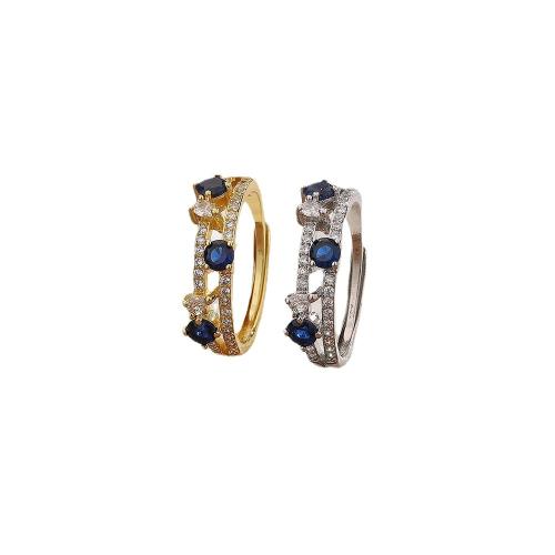 Cúbicos Circonia Micro Pave anillo de latón, metal, chapado, micro arcilla de zirconia cúbica & para mujer, más colores para la opción, Vendido por UD