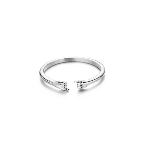 Mässing Finger Ring, plated, för kvinna, platina färg, Säljs av PC