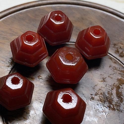 Φυσικά Χάντρες Red Agate, Γεωμετρικό μοτίβο, χρίστε, DIY, 14mm, Sold Με PC