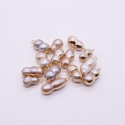 Colgantes de Perlas Freshwater, Perlas cultivadas de agua dulce, con metal, Calabaza, chapado en color dorado, Bricolaje, about:11x23mm, Vendido por UD