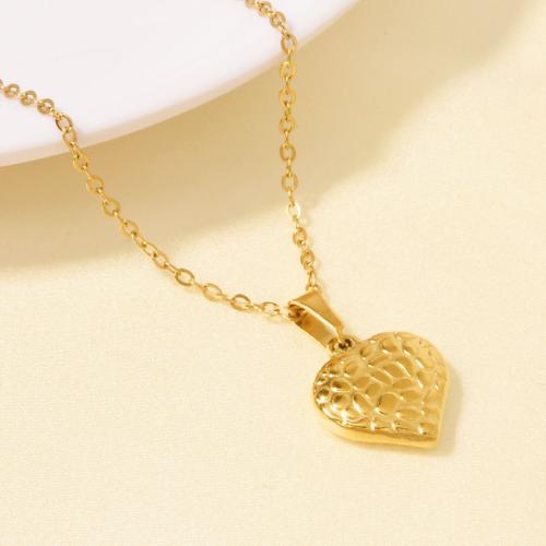 Stainless Steel Jewelry Necklace 304 Stainless Steel with 5CM extender chain Heart plated for woman Length 40 cm Sold By PC