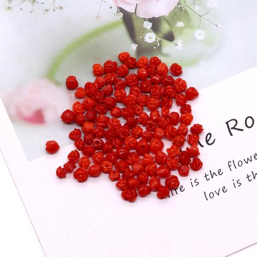 Natural Coral Beads Rose DIY red 5-6mm Sold By PC