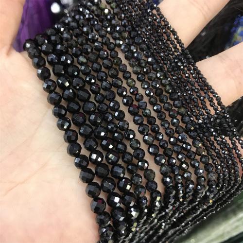 Gemstone Jewelry Beads Schorl DIY black Sold Per Approx 38 cm Strand