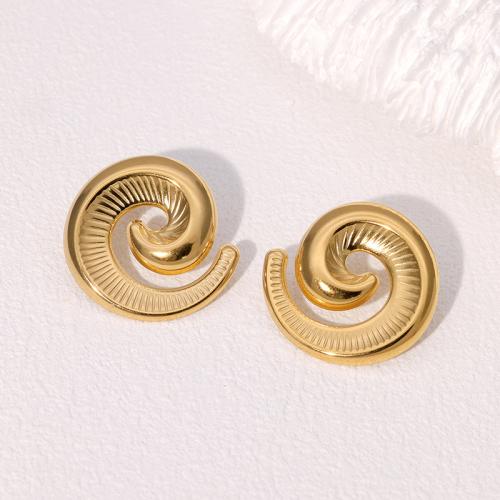 Stainless Steel Stud Earrings 304 Stainless Steel Helix plated fashion jewelry & for woman & hollow Sold By Pair