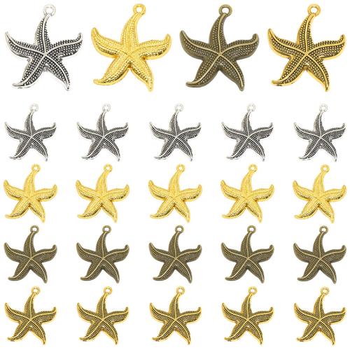 Zinc Alloy Animal Pendler, Starfish, forgyldt, du kan DIY, flere farver til valg, 26x23mm, 100pc'er/Bag, Solgt af Bag