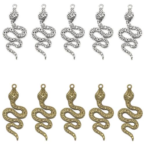 Zinc Alloy Animal Pendler, Snake, forgyldt, du kan DIY, flere farver til valg, 50x21mm, 100pc'er/Bag, Solgt af Bag