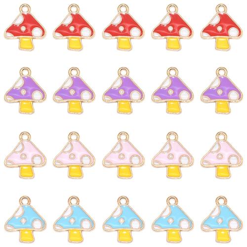 Zinc Alloy émail Pendants, alliage de zinc, champignon, Placage, DIY, plus de couleurs à choisir, 15x13mm, 100PC/sac, Vendu par sac