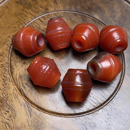 Natural Red Agate Beads Geometrical Pattern anoint DIY Sold By PC