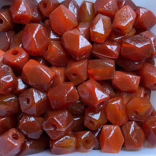 Natural Red Agate Beads Geometrical Pattern anoint DIY Sold By PC