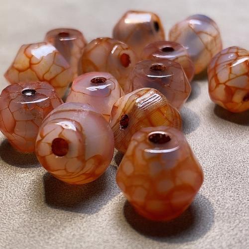 Natural Red Agate Beads Geometrical Pattern anoint DIY Sold By PC