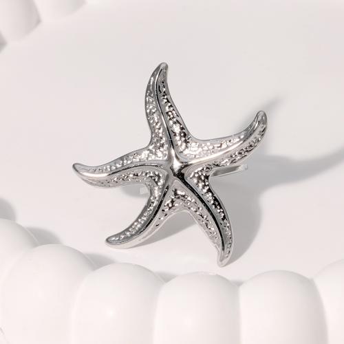 Stainless Steel Finger Ring 304 Stainless Steel Starfish plated fashion jewelry & for woman & hollow Sold By PC