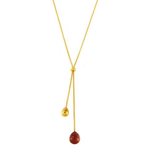 Chaîne en acier inoxydable Collier Sweater, Acier inoxydable 304, avec résine, Plaqué d'or 18K, bijoux de mode & pour femme, plus de couleurs à choisir, Longueur Environ 29.5 pouce, Vendu par PC