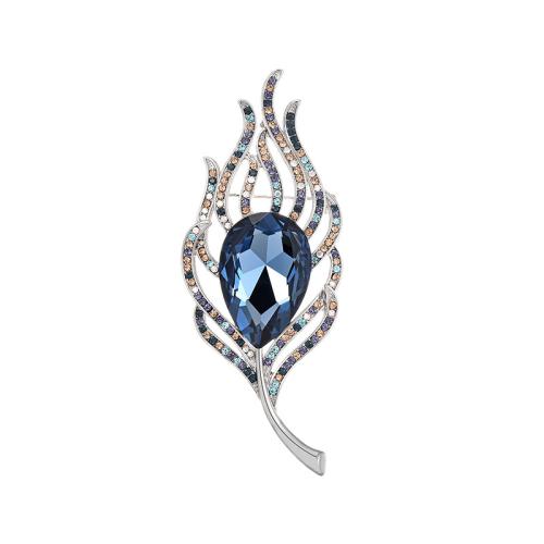 Cubic Zirconia Brooch Brass with Austrian Crystal plated micro pave cubic zirconia & for woman Sold By PC