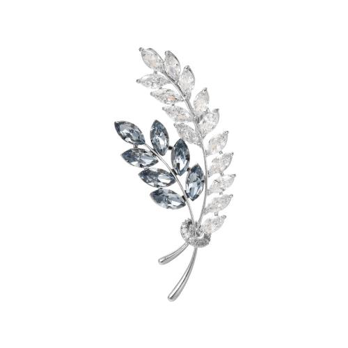 Cubic Zirconia Brooch Brass plated micro pave cubic zirconia & for woman Sold By PC