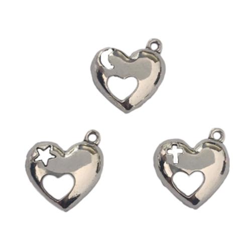 Zinc Alloy Heart Pendants plated DIY Sold By Bag