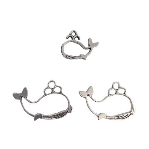 Zinc Alloy Animal Pendants Whale plated DIY Sold By Bag