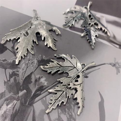 Cink Alloy Leaf Privjesci, Javorov list, pozlaćen, možete DIY, više boja za izbor, 47x55mm, 100računala/Torba, Prodano By Torba