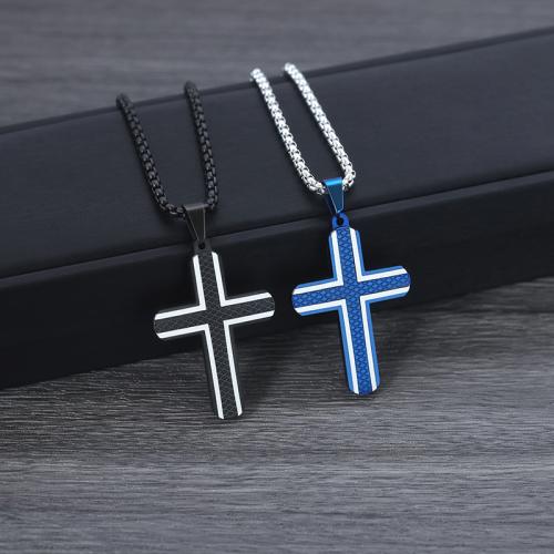 Titanium Steel Pendants Cross plated DIY Sold By PC