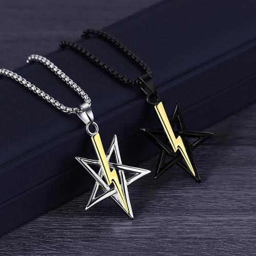 Titanium Steel Pendants Star plated DIY & hollow Sold By PC