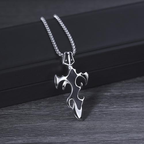 Titanium Steel Pendants Fire Cross polished DIY & blacken original color Sold By PC