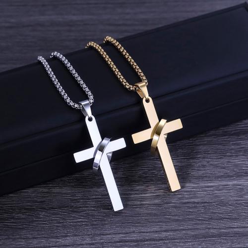 Titanium Steel Pendants Cross plated DIY Sold By PC