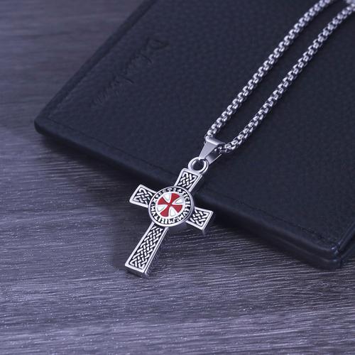 Titanium Steel Pendants Cross polished DIY Sold By PC