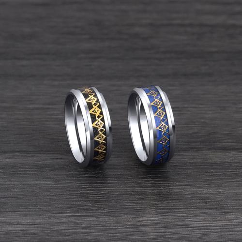 Titanium Steel Finger Ring, csiszolt, különböző méretű a választás & az ember, több színt a választás, Méret:7-11, Által értékesített PC