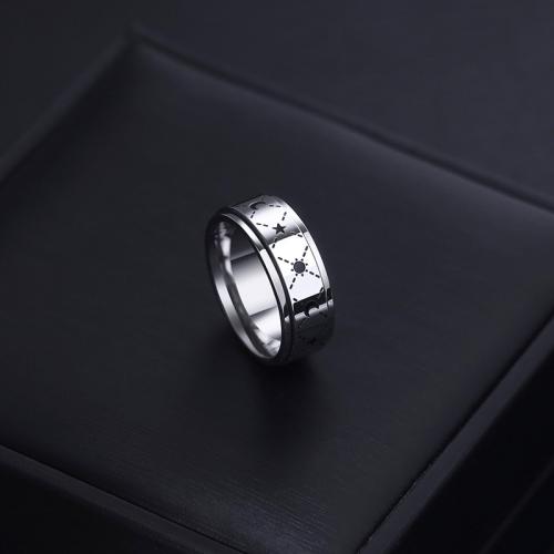 Titanium Steel Finger Ring polished rotatable & for man original color US Ring Sold By PC