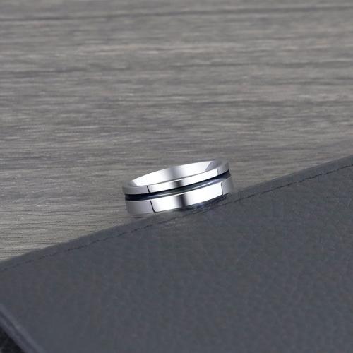 Acier titane bague, normes différentes pour le choix & pour homme & émail, Taille:7-11, Vendu par PC