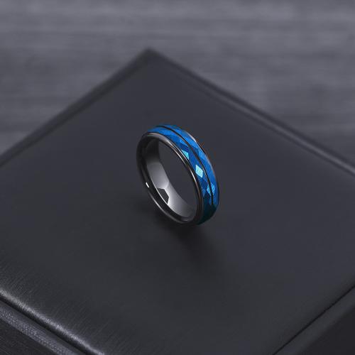 Titanium Steel Finger Ring Rhombus plated & for man US Ring Sold By PC