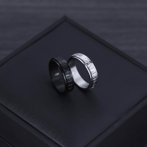 Acier titane bague, poli, rotatif & normes différentes pour le choix & pour homme, plus de couleurs à choisir, Taille:7-11, Vendu par PC