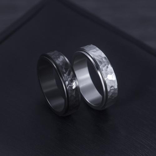 Titanium Steel Finger Ring, galvanizált, forgatható & különböző méretű a választás & az ember, több színt a választás, Méret:7-11, Által értékesített PC