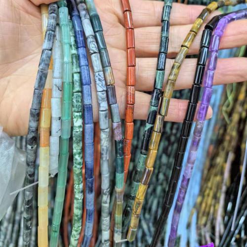 Grânulos de gemstone jóias, Pedra natural, Coluna, DIY & materiais diferentes para a escolha, Mais cores pare escolha, 4x9mm, Aprox 40PCs/Strand, vendido por Strand