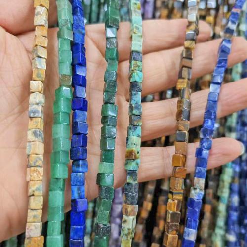 Gemstone Jewelry Beads Cube DIY  Sold By Strand