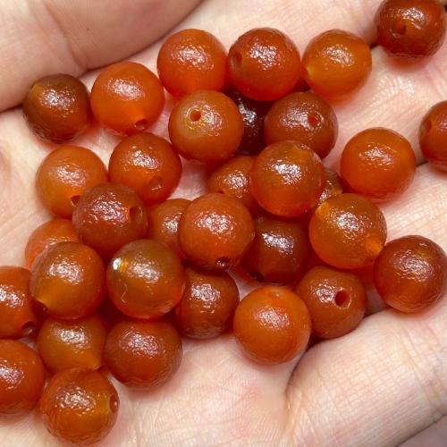 Red Agate Beads Round DIY Sold By PC