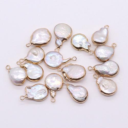 Sladkovodní Pearl Přívěsky, Nepravidelné, barva pozlacený, DIY, 10x20mm, Prodáno By PC